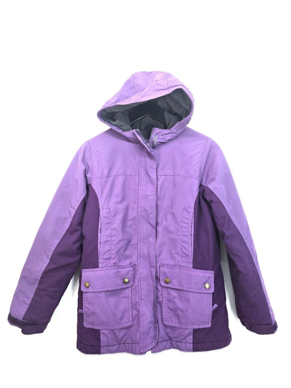 Lands End Kids Girls XL 14 Winter Jacket Hooded Insulated Purple Snowboard Ski